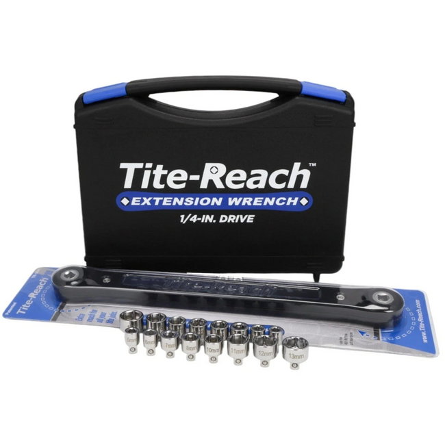 Tite-Reach 1/4" Pro Socket Extension Wrench & Socket Set Combo Pack