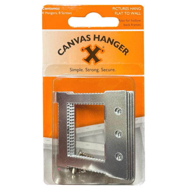 X-Hooks Canvas Picture Hangers 4 Pack + Screws