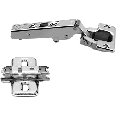 Blum 75T1550 107° Standard Overlay Hinge & 173L6100 Mounting Plate (2 Pack)