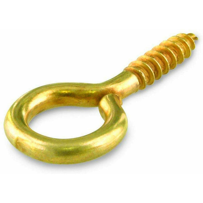 Taskar 20mm Brass Screw Eye Hooks (100 Pack)